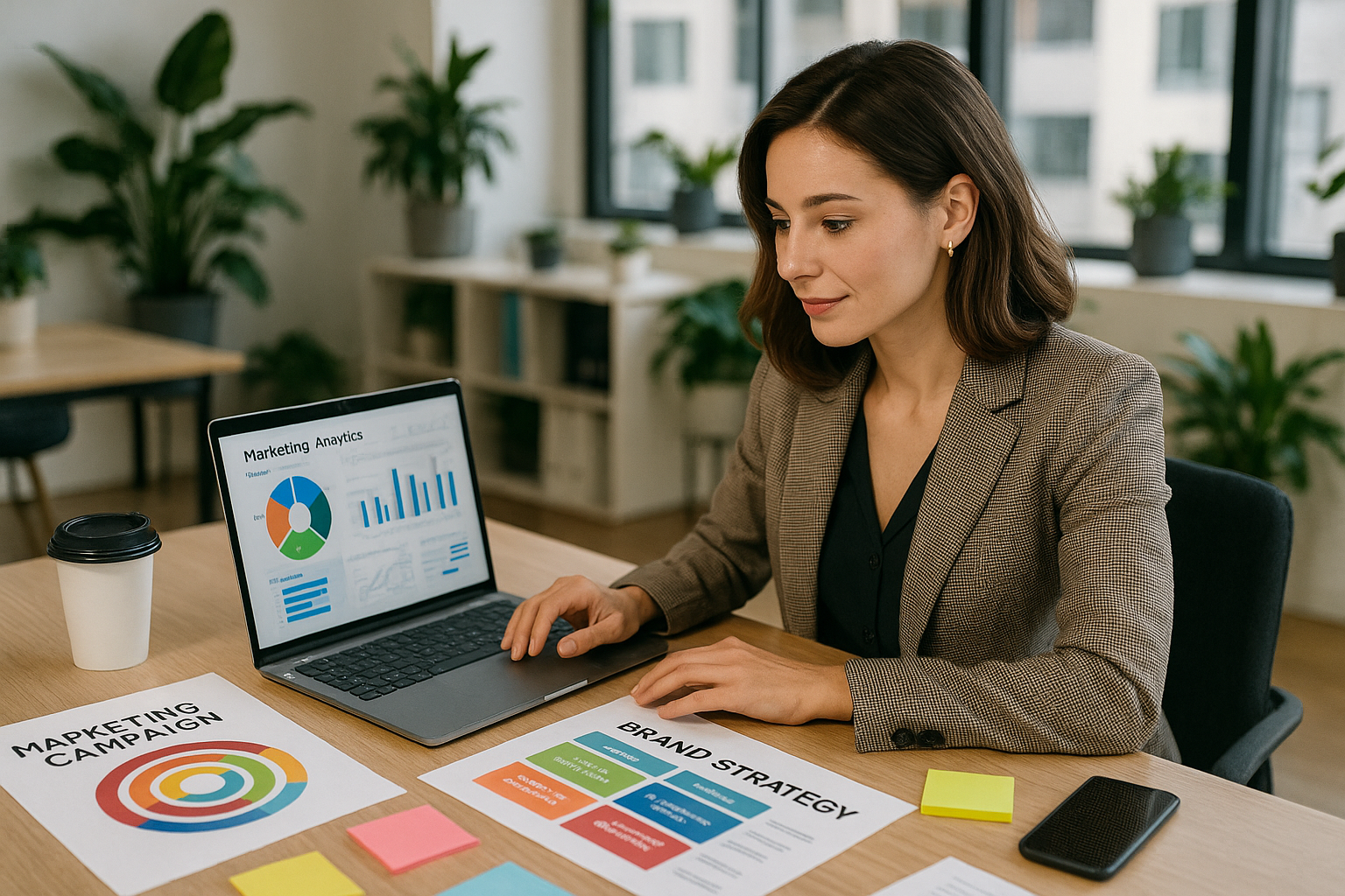 A woman marketing specialist working